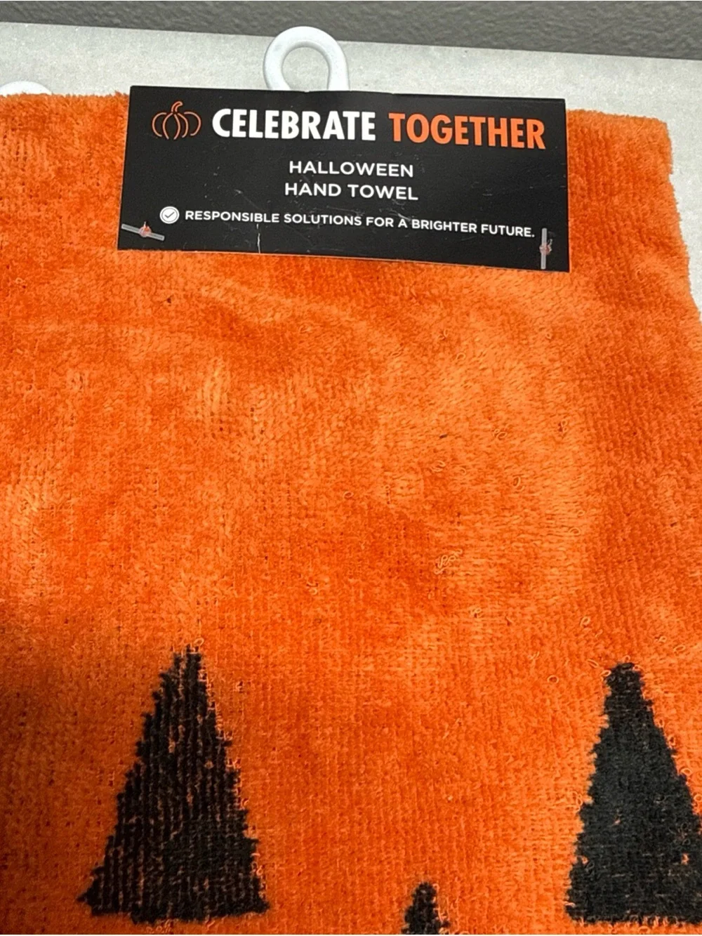 (2) Celebrate Halloween Together Jack-o-Lantern Skeleton Bath Hand Towel Set
